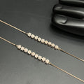 Silver Ladies Anklet Floral Crystal Line Rose Gold 925