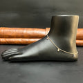 Silver Ladies Anklet Luna Drop Rose Gold M01 925