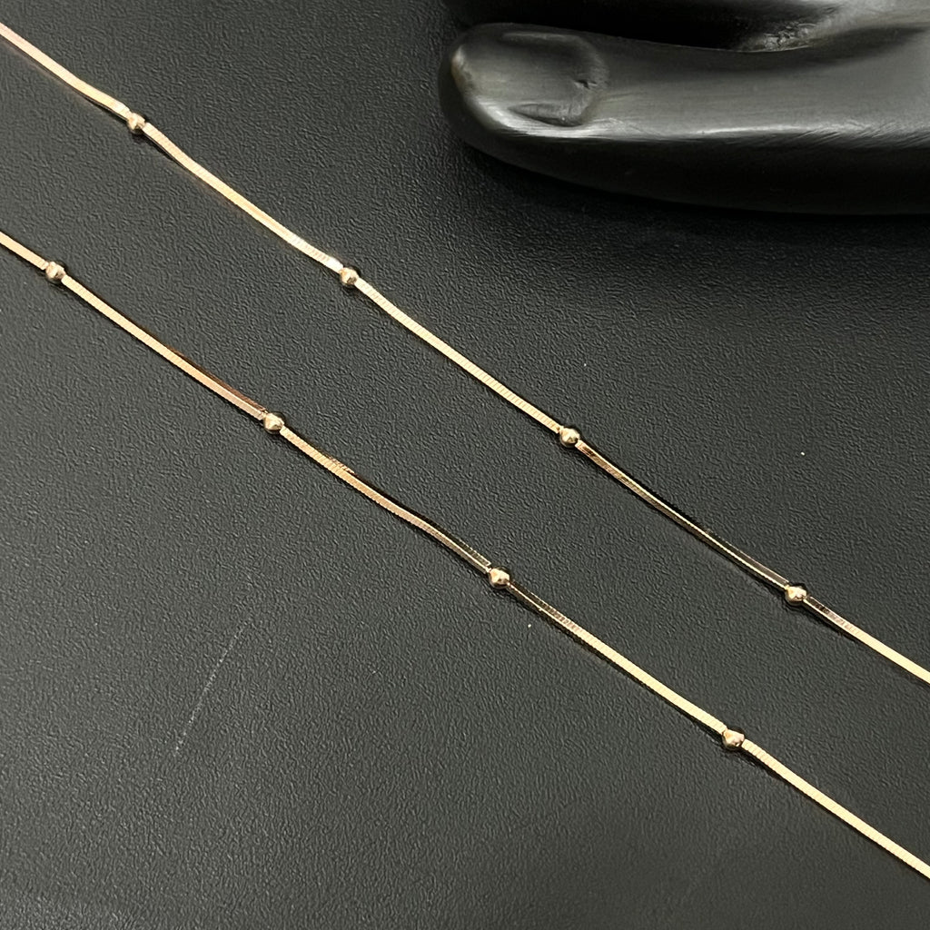 Silver Ladies Anklet 3 Ball Flat 925