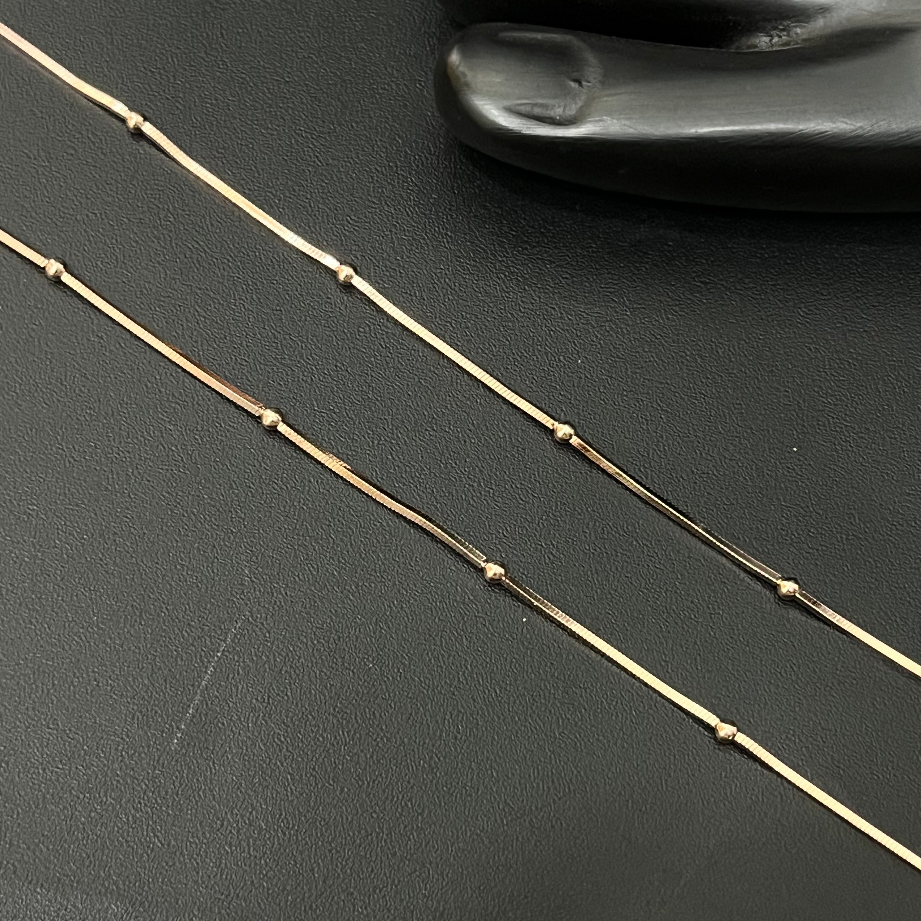 Silver Ladies Anklet 3 Ball Flat 925