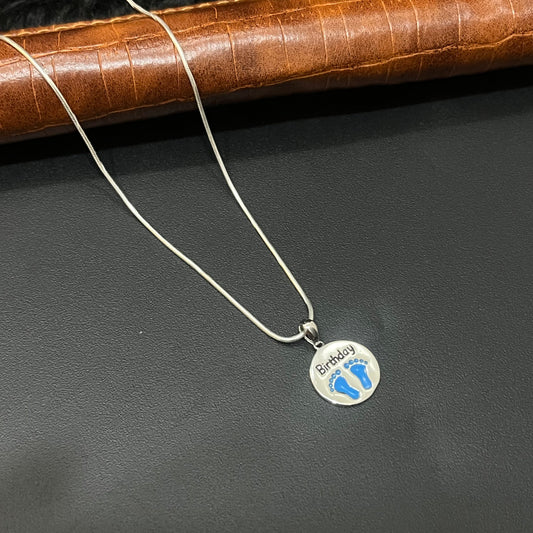 Baby Chain & Silver Feet Pendant