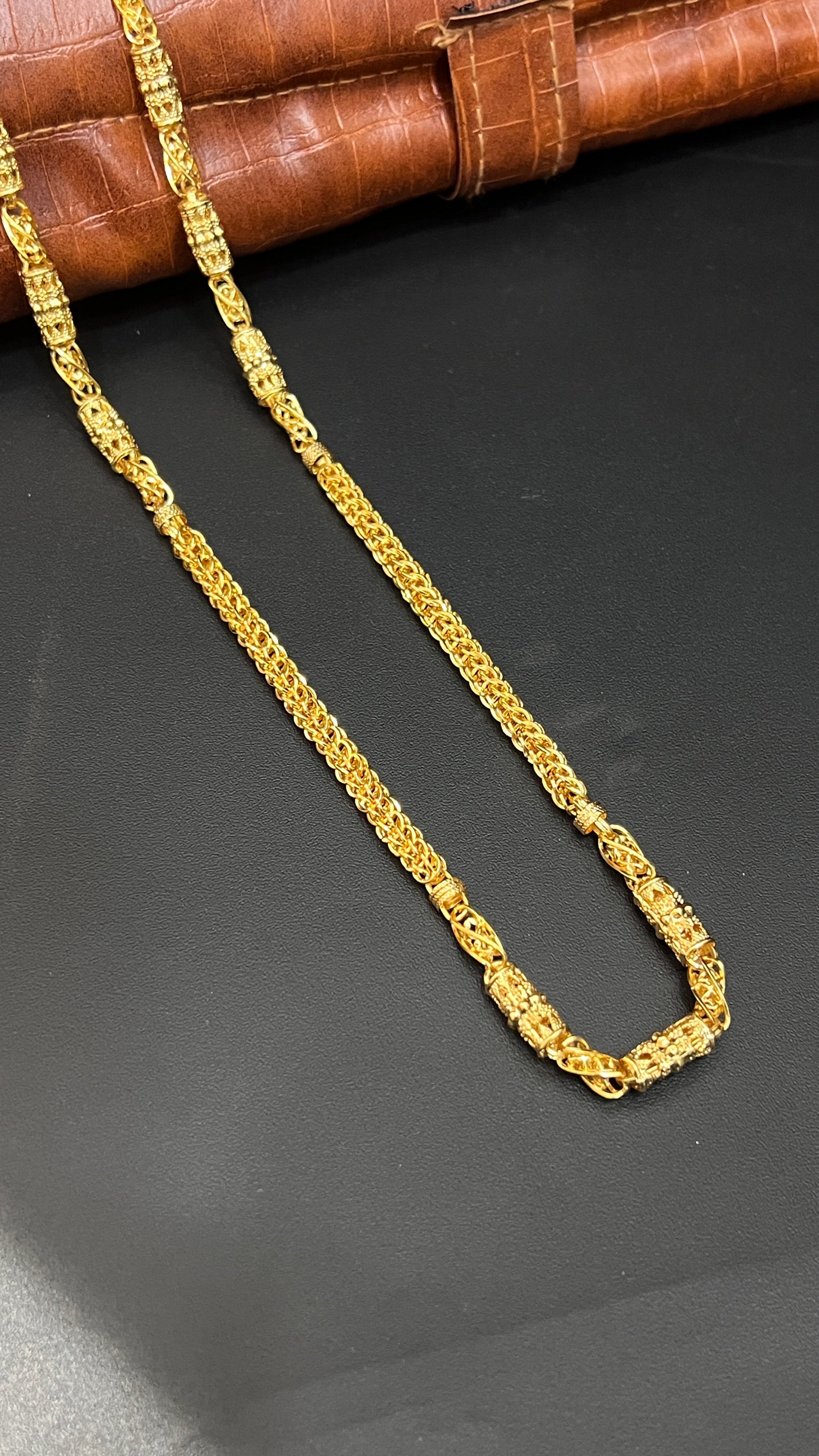 Silver Mens Chain Italian Gold Finished