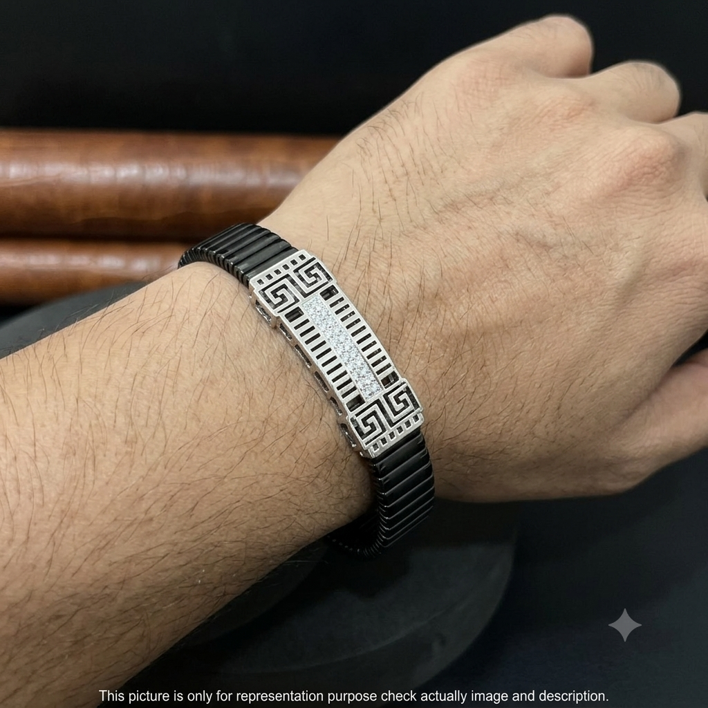 Silver Mens Flexible Bracelet FB13 925