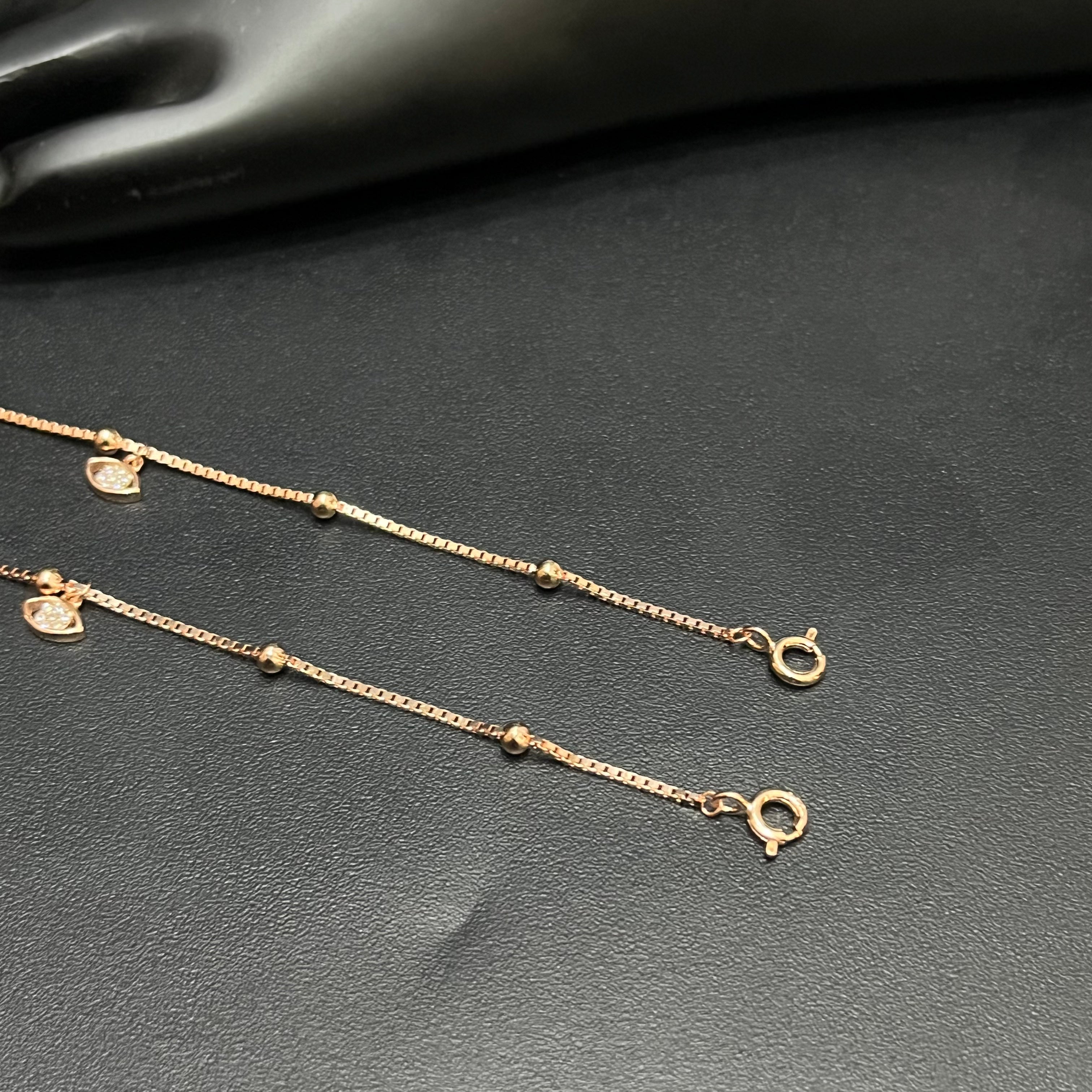 Silver Ladies Anklet Fancy Vibe Keys Edition Rose Gold M01 925