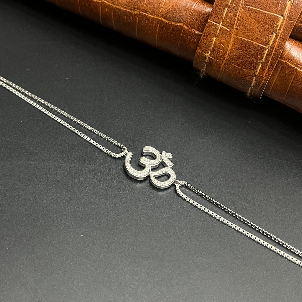 Silver Ladies Bracelet OM Double Layer Line 925