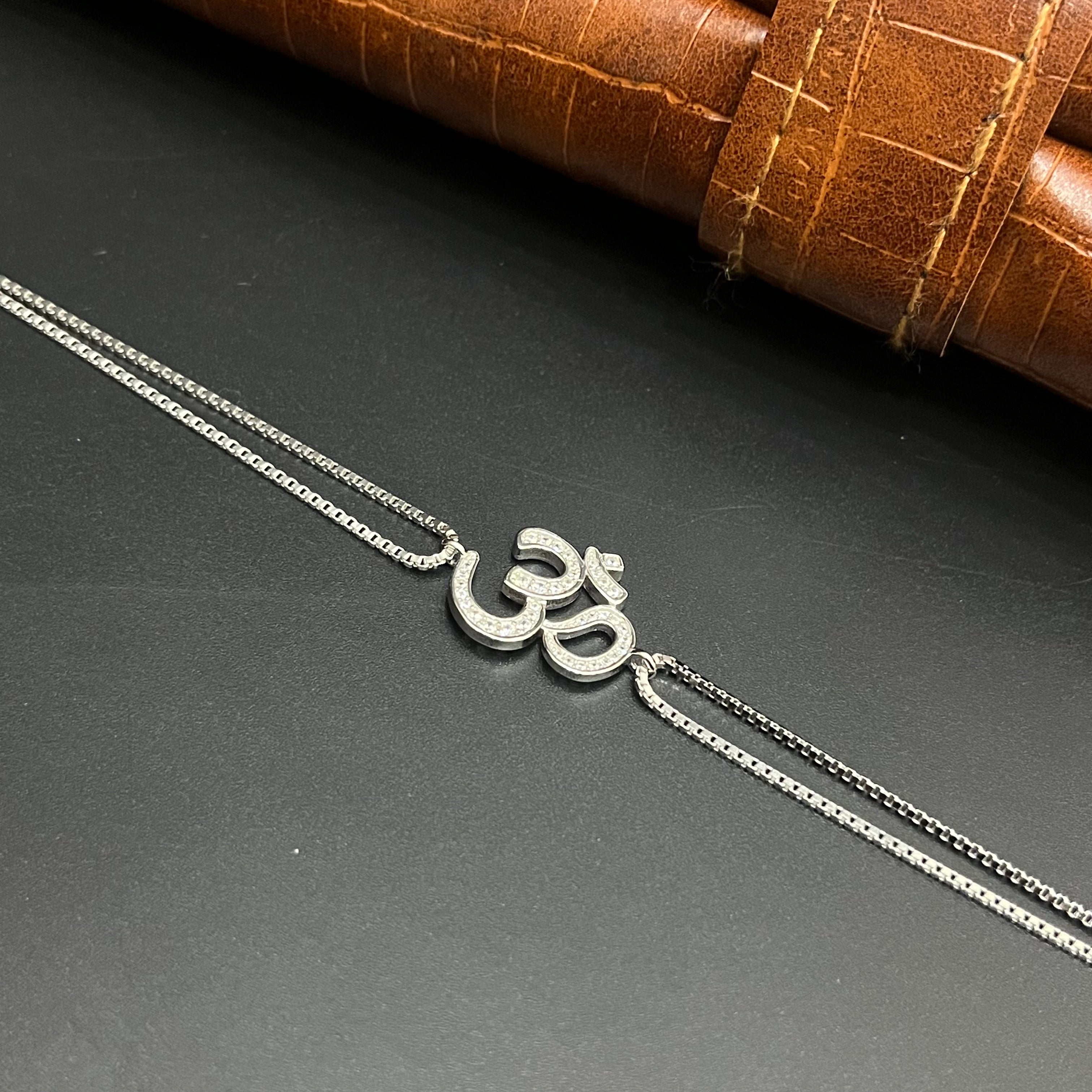 Silver Ladies Bracelet OM Double Layer Line 925