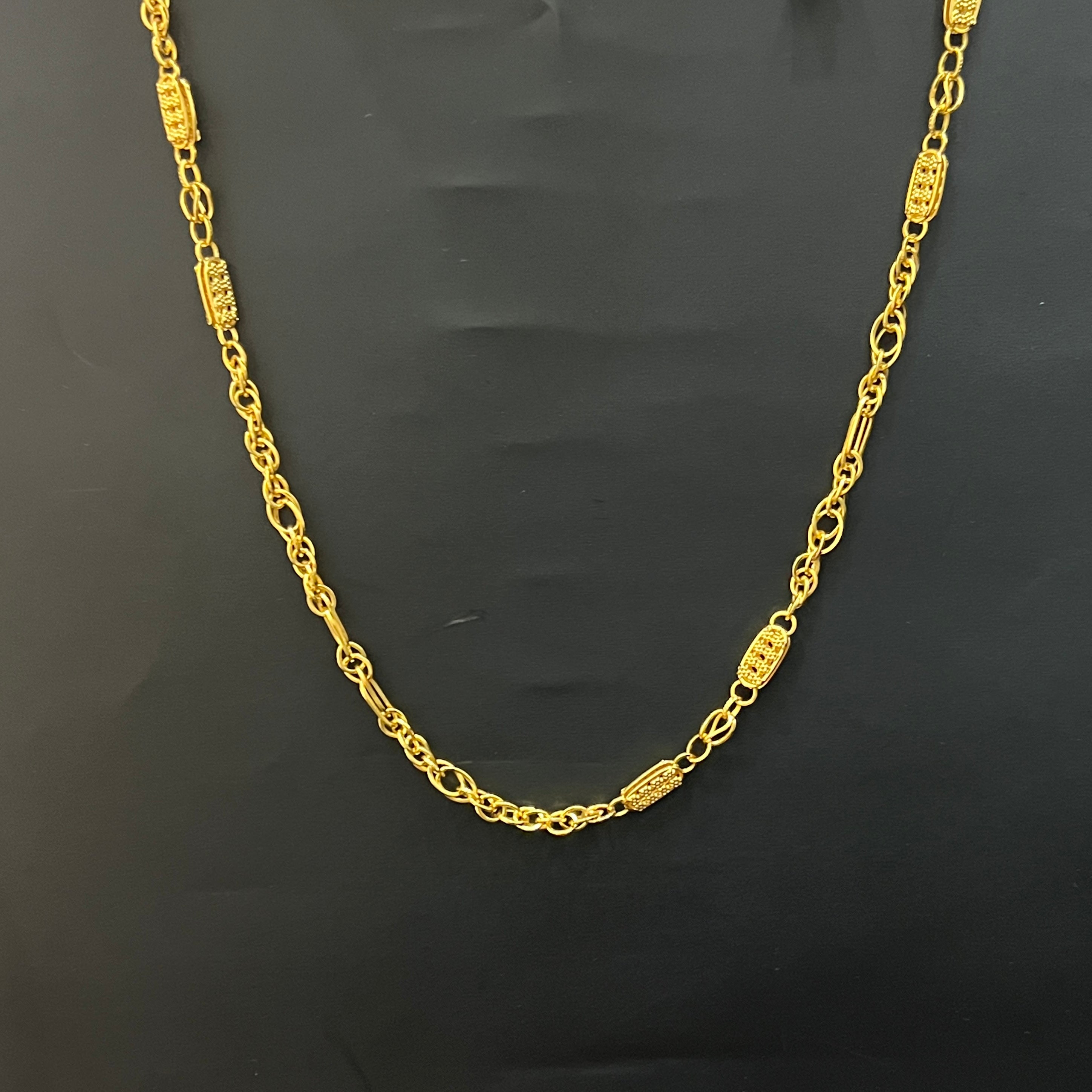 Silver Mens Chain Italian Gold Finished