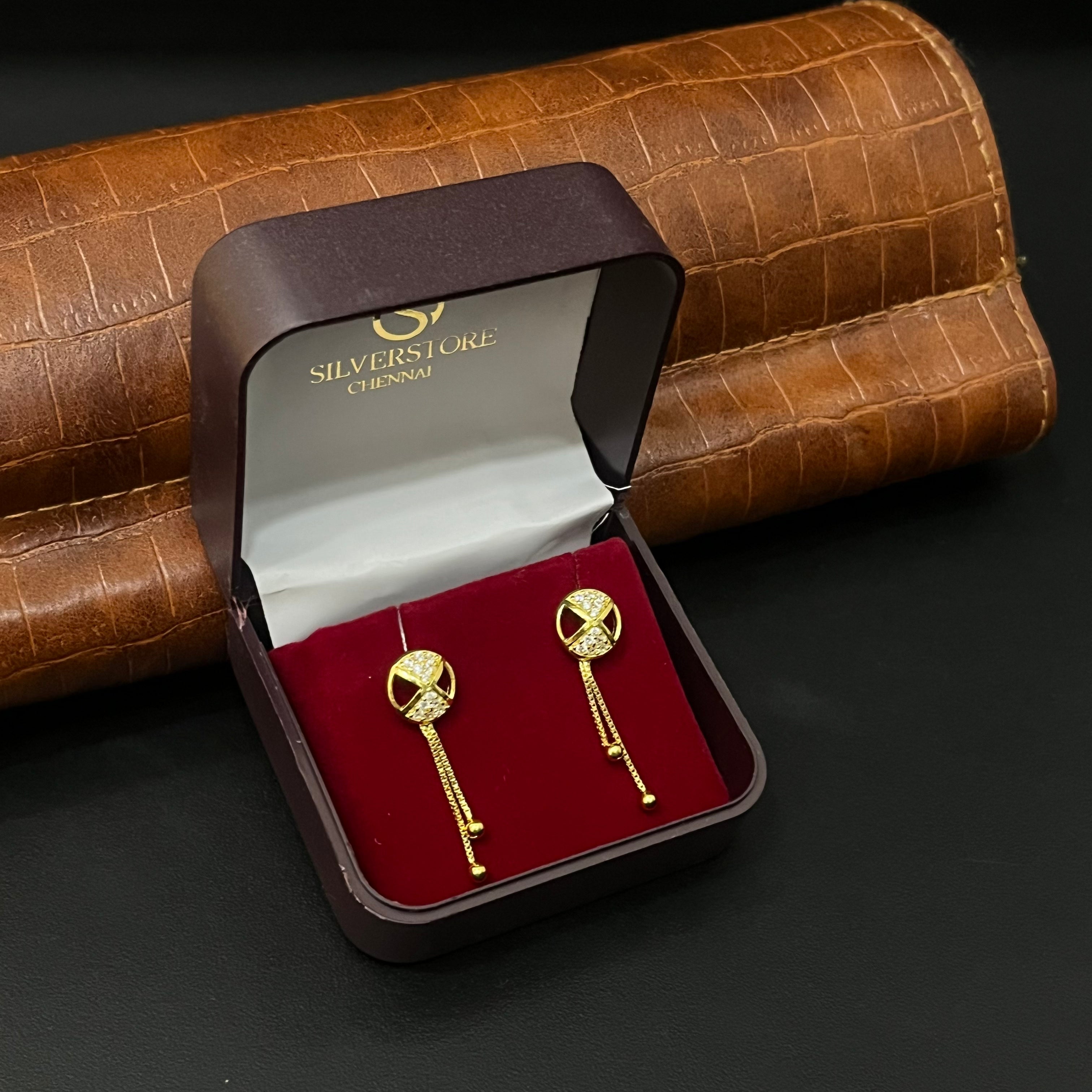 Silver Ladies Stud Osia Drops Gold Finished 925