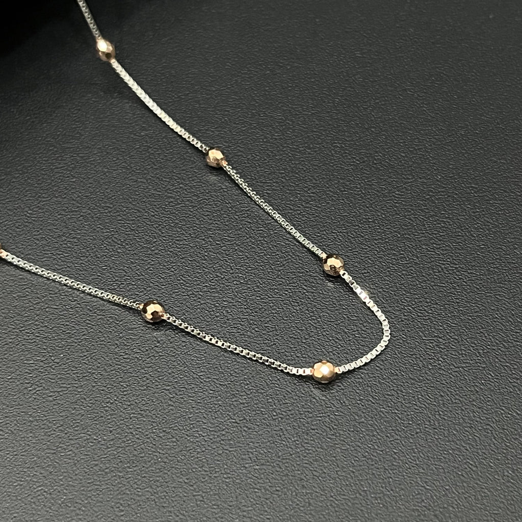 Silver Ladies Chain Rosegold Silver Box