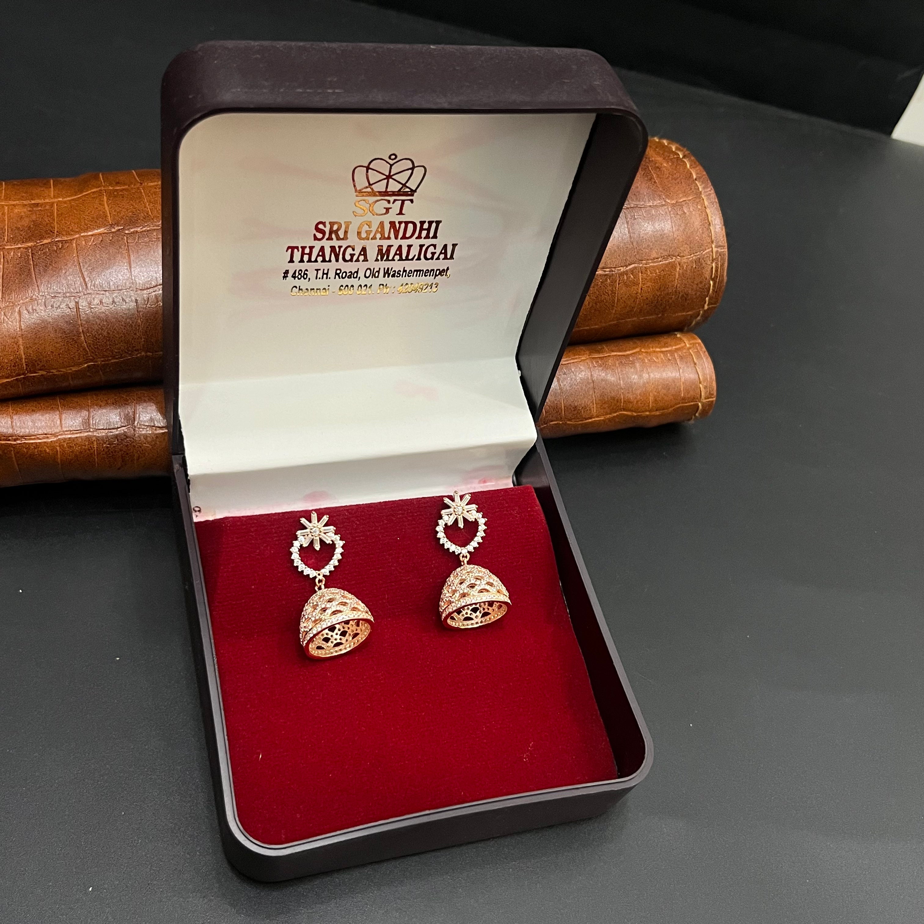 Silver Ladies Jimki Petal Crystal Rose Gold 925