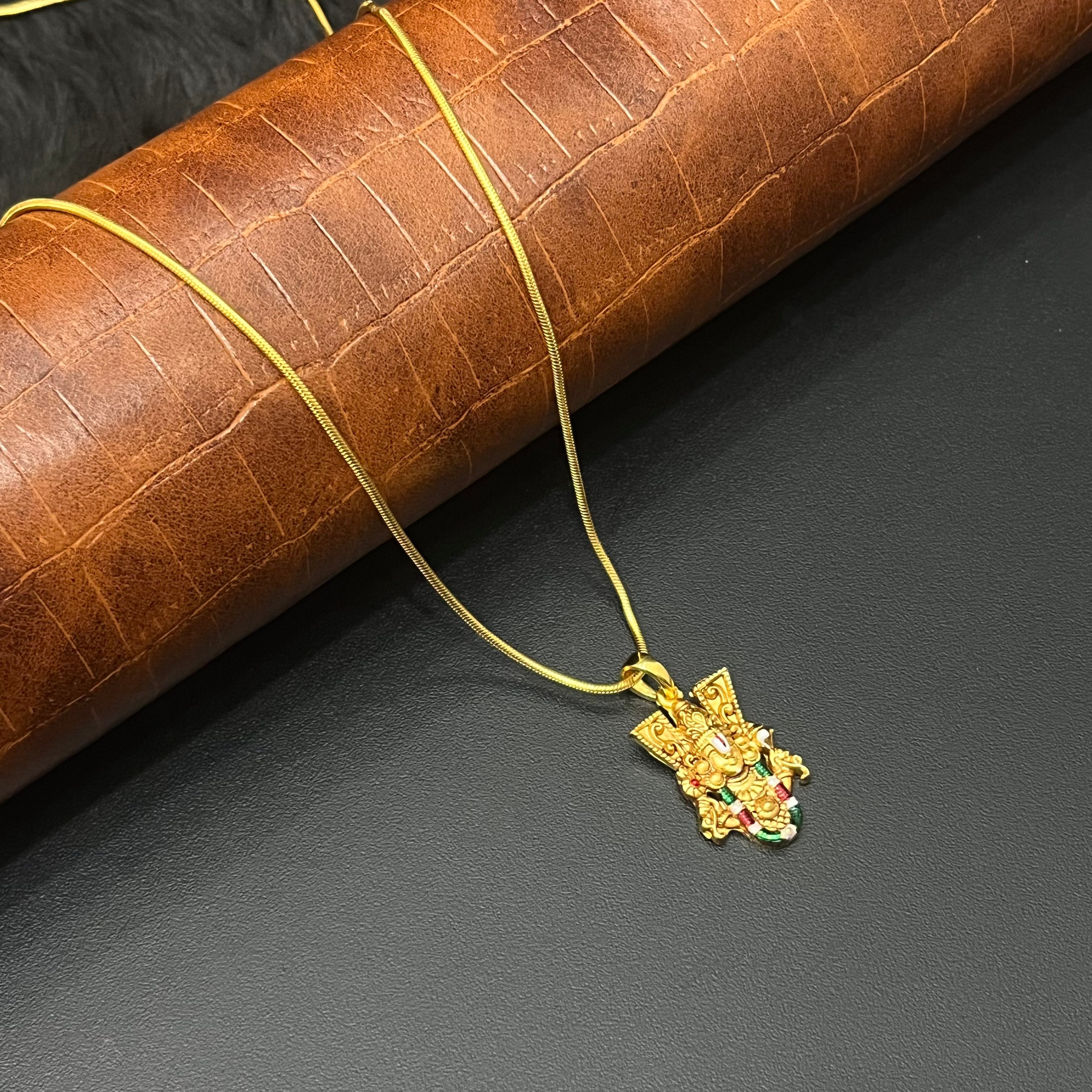 Silver Perumal Gold Finished Pendant