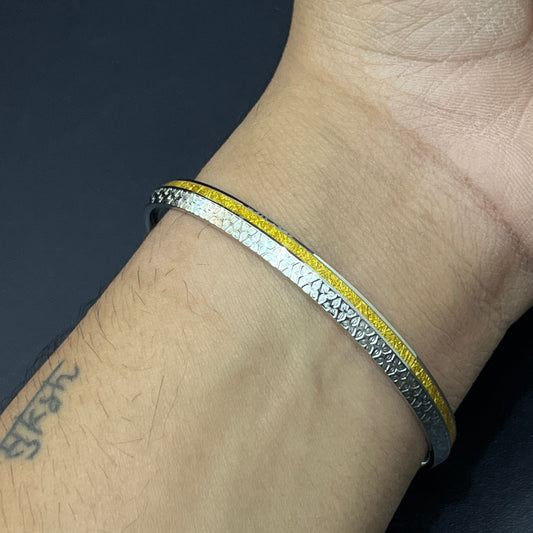 Silver Mens Kada Premium Glass Gold Foil GF2