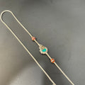 Sliver Thali Saradu Peacock Enamel Silver finished 925