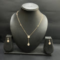 Silver Ladies Chain And Pendant Set Square Heritage Drop Rose Gold 925