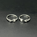 Ladies Toe Rings Cz Traingle Stone