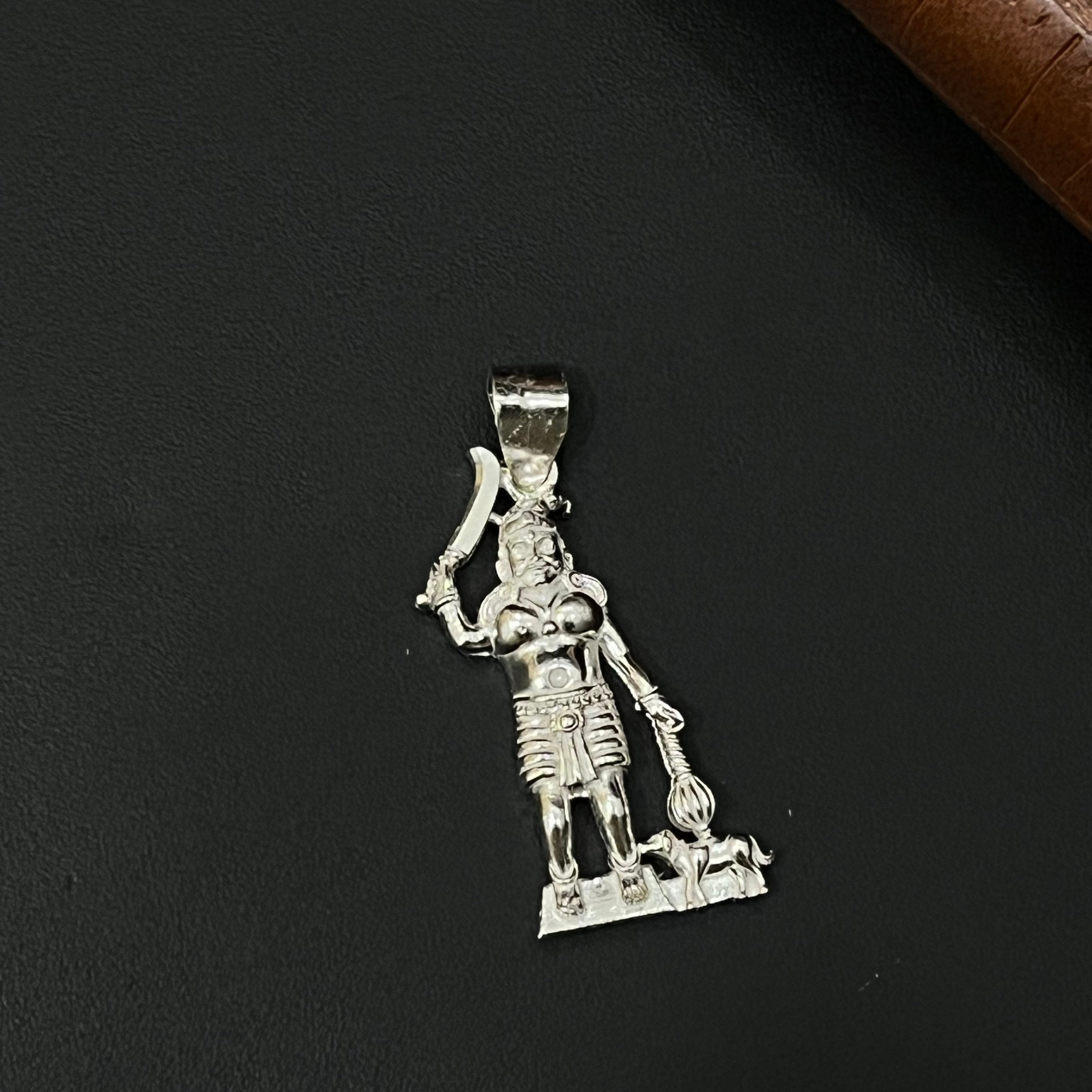 Silver Karuppuswamy Pendant Big  925