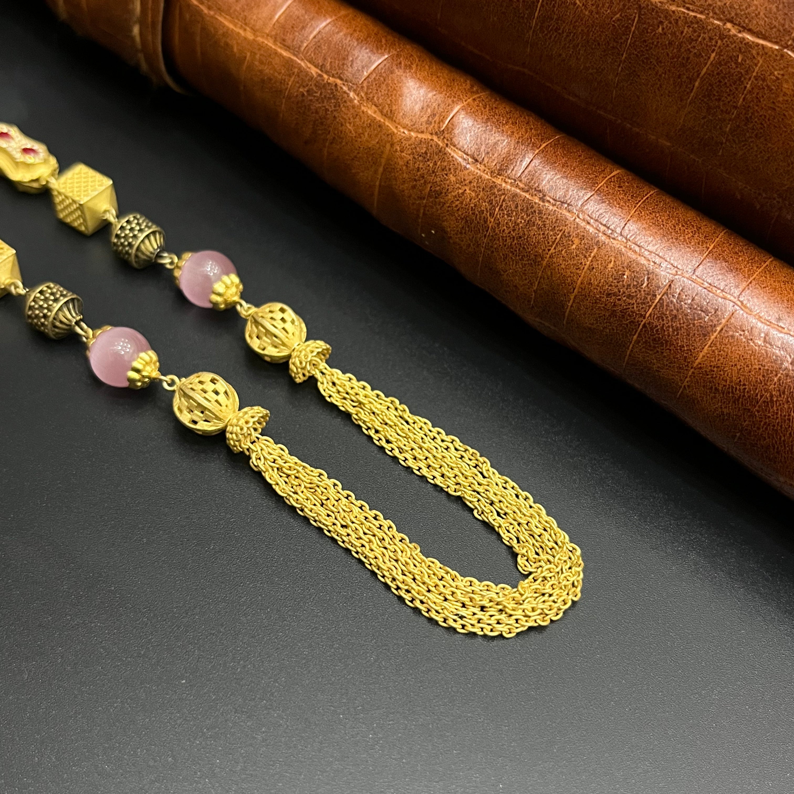 Silver Ladies Chain Kundan Bleads Mala Gold Finish M02 925