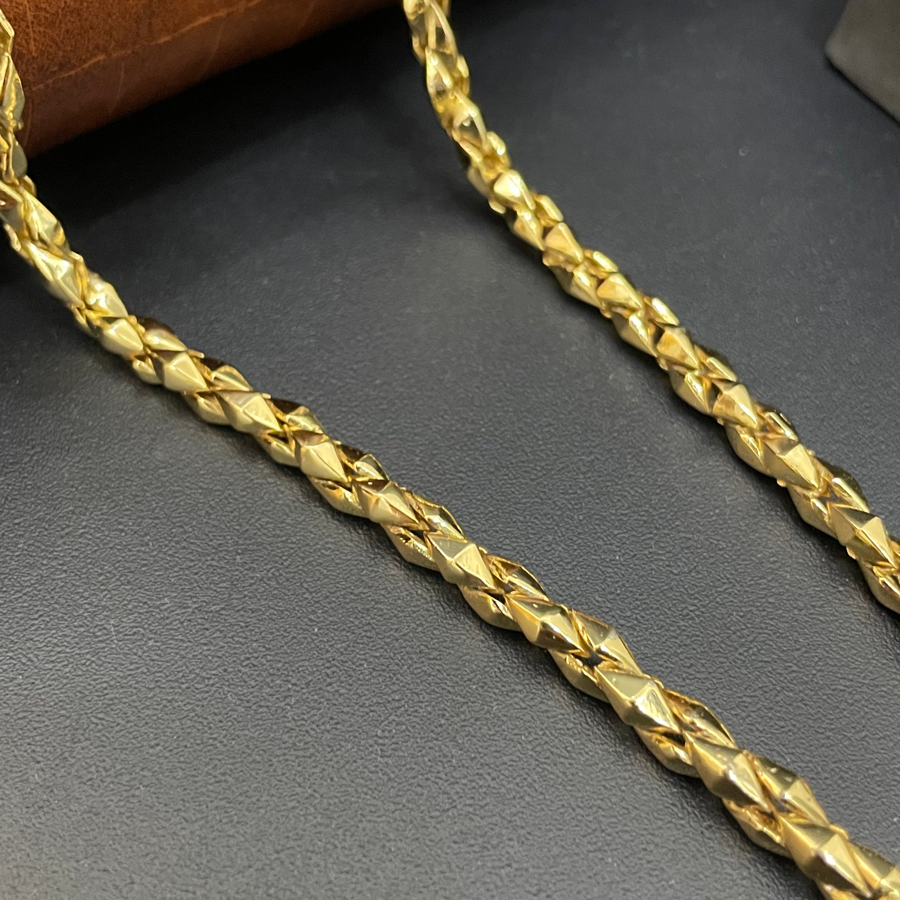 Mens Silver  Narrow Kathli Chain Gold Finished