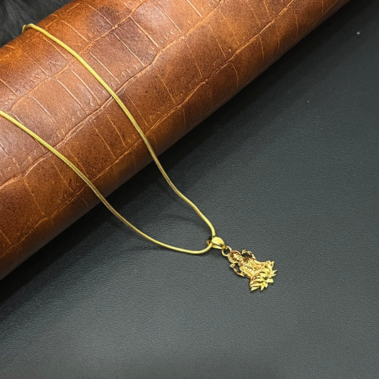 Silver Lakshmi Gold Finished Pendant