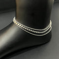 Silver Ladies Anklet 3 Lines