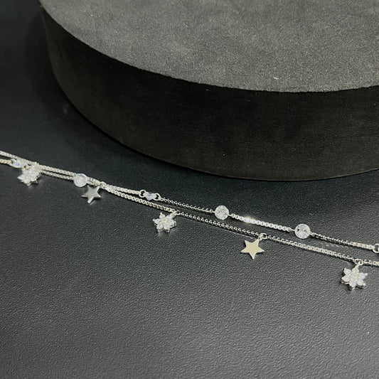 Silver Ladies Bracelet Classic Star Shine