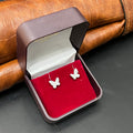 Silver Ladies Stud Butterfly Blue SS 925