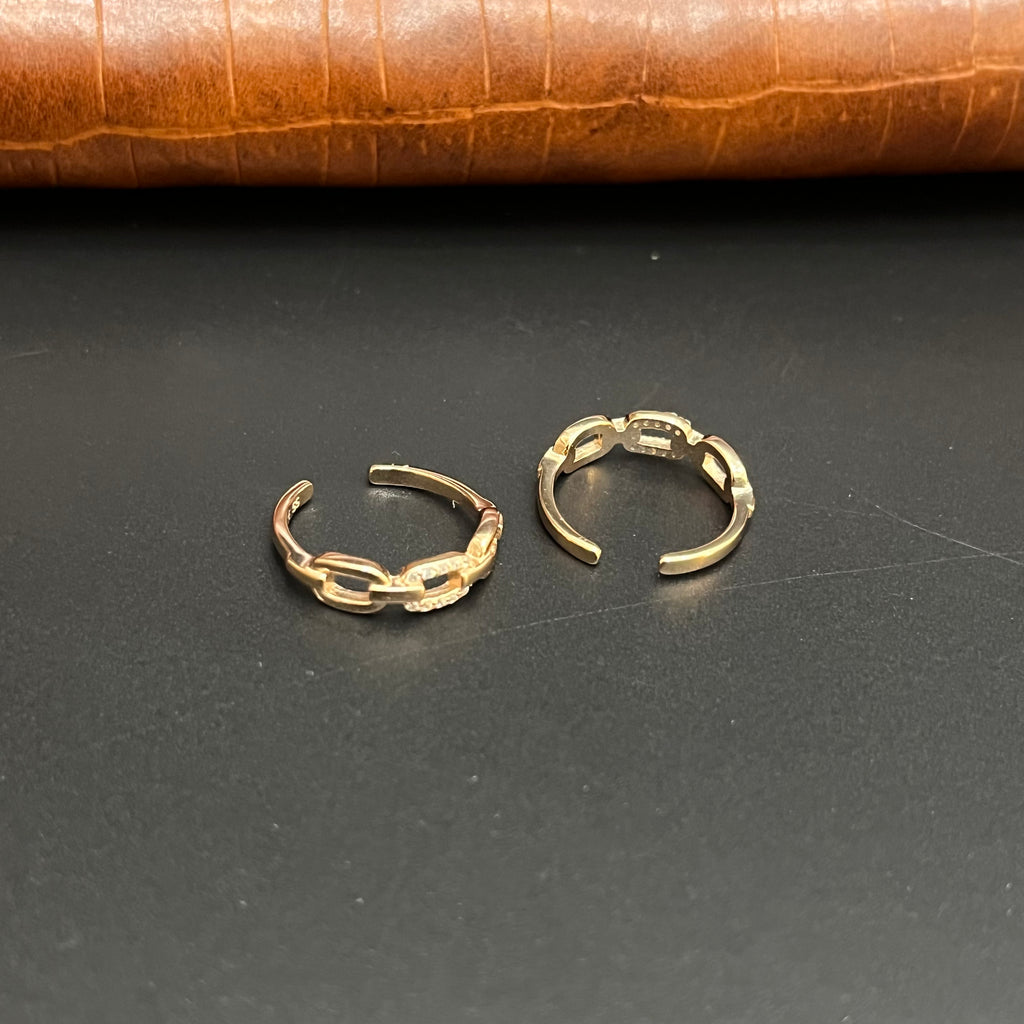 Silver Ladies Toe Rings Oval Cut Rosegold 925