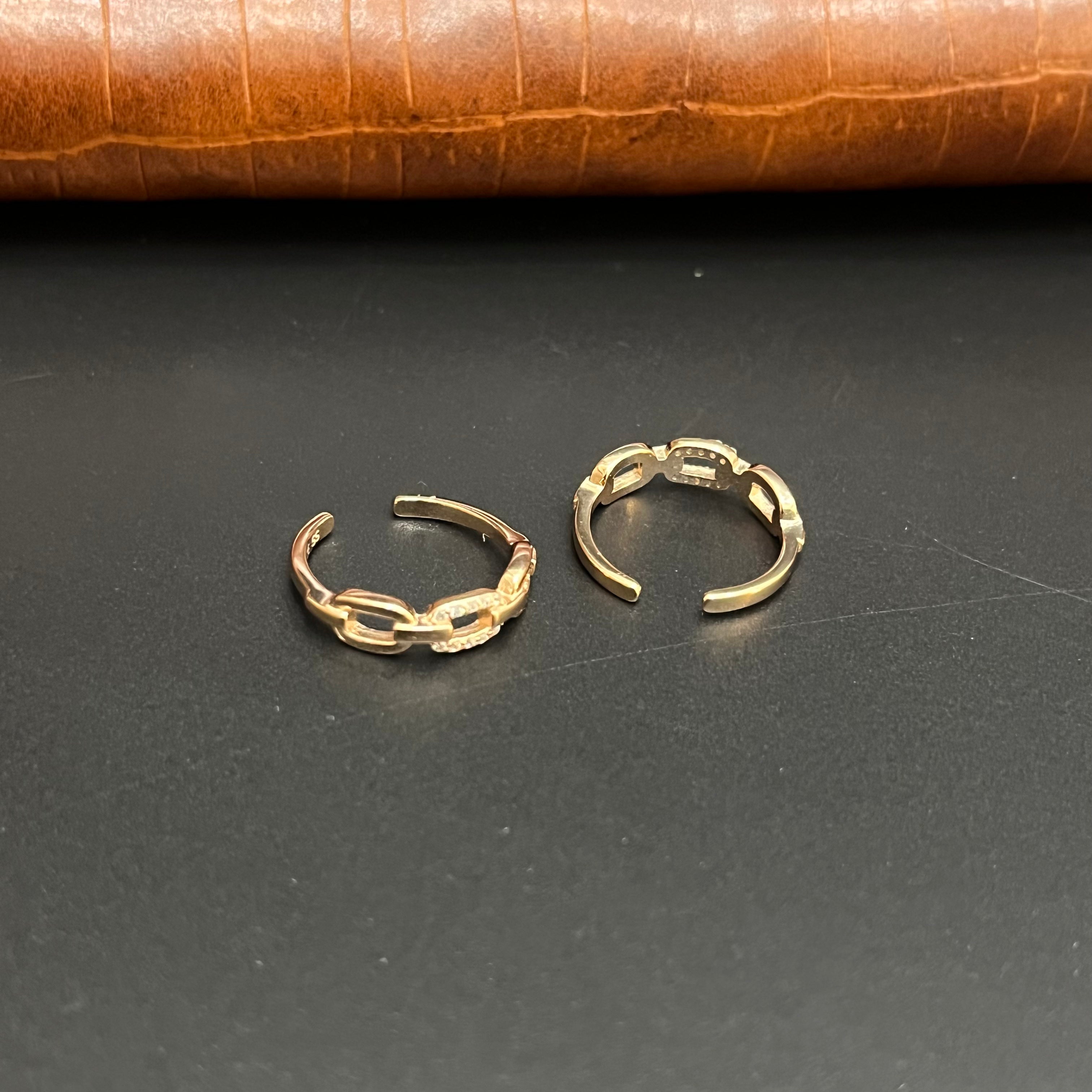 Silver Ladies Toe Rings Oval Cut Rosegold 925