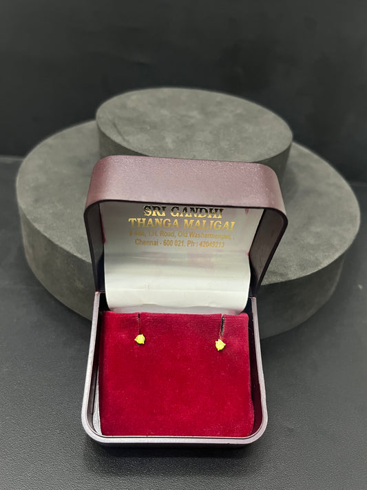 Gold Single Stone Studs 18K Yellow