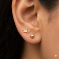 Gold Second stud Heart Slashes