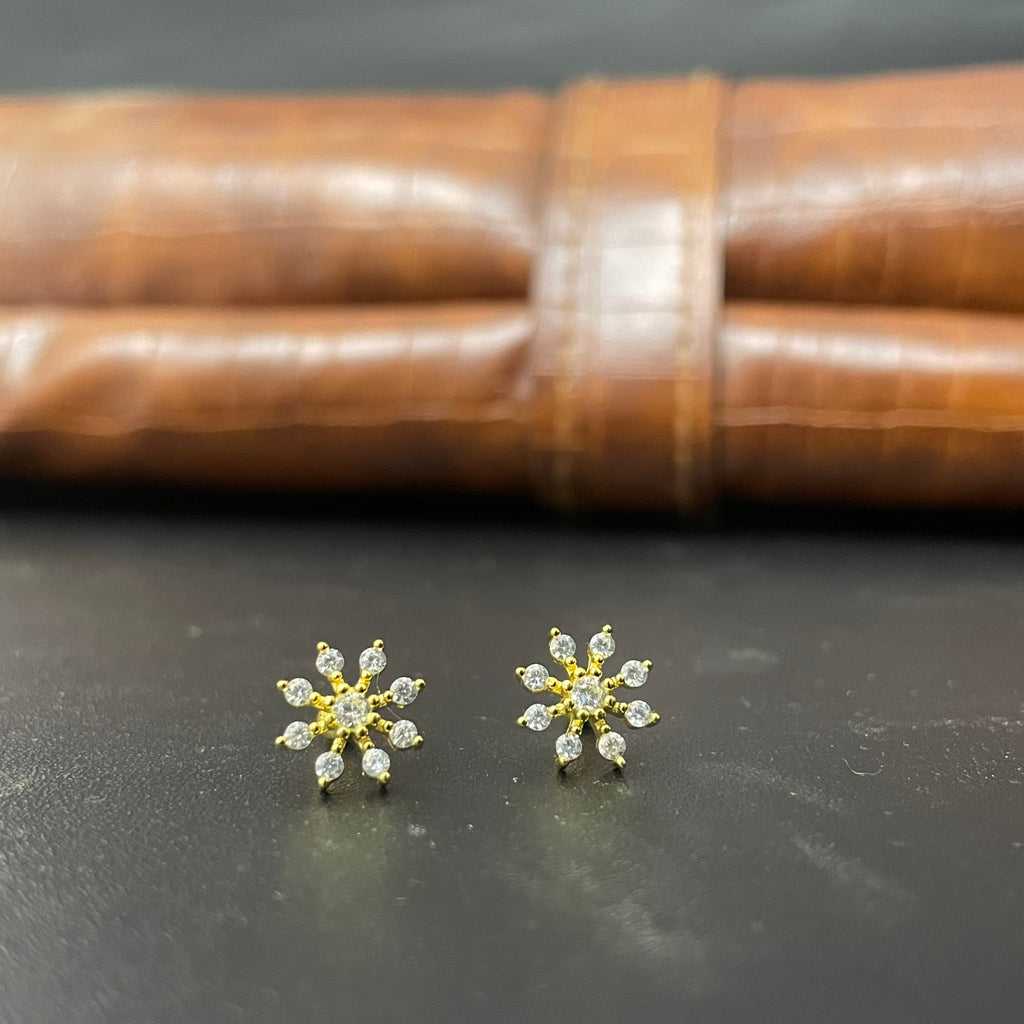 Silver Second Stud Snow Flaker Gold Finished