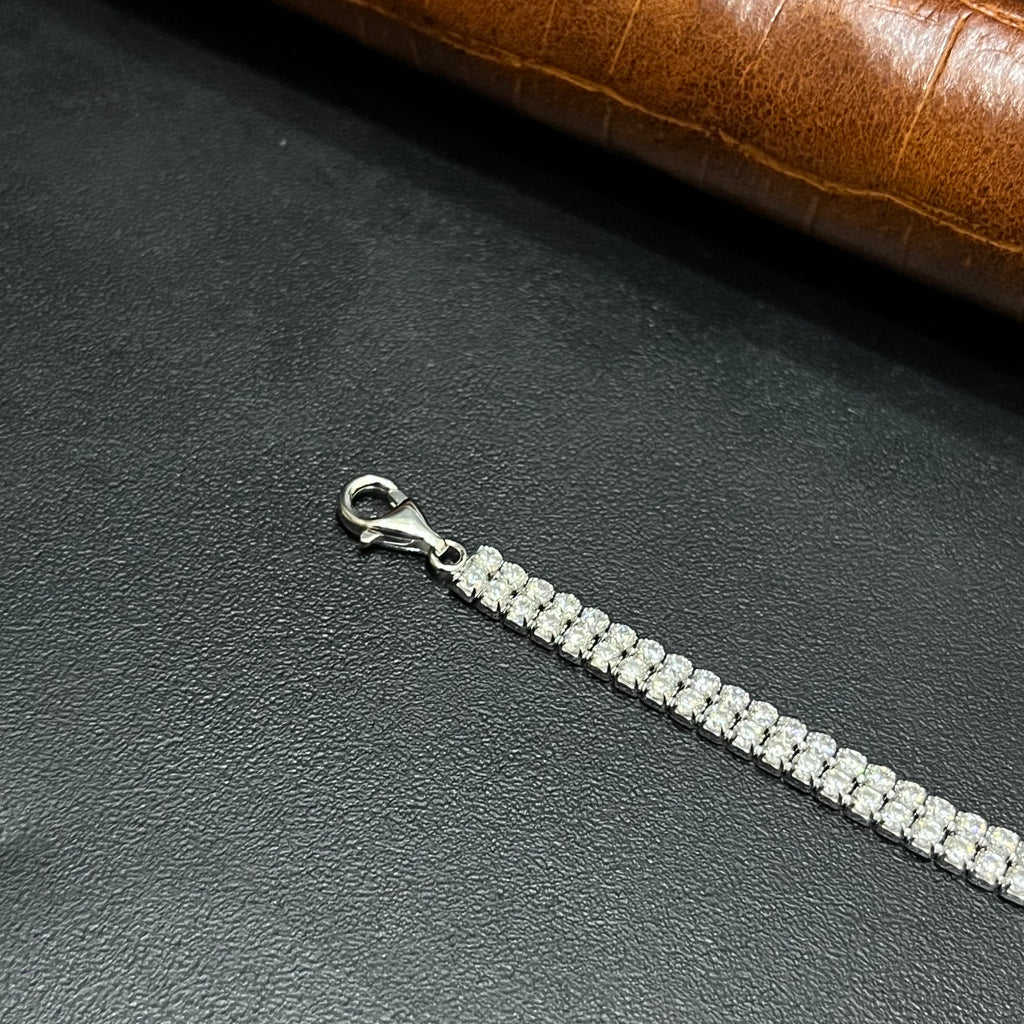 Silver Mens Bracelet Arrow With Stone Rose Gold M03 925