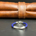 Silver Kids Bracelet Twist Blue Band 925