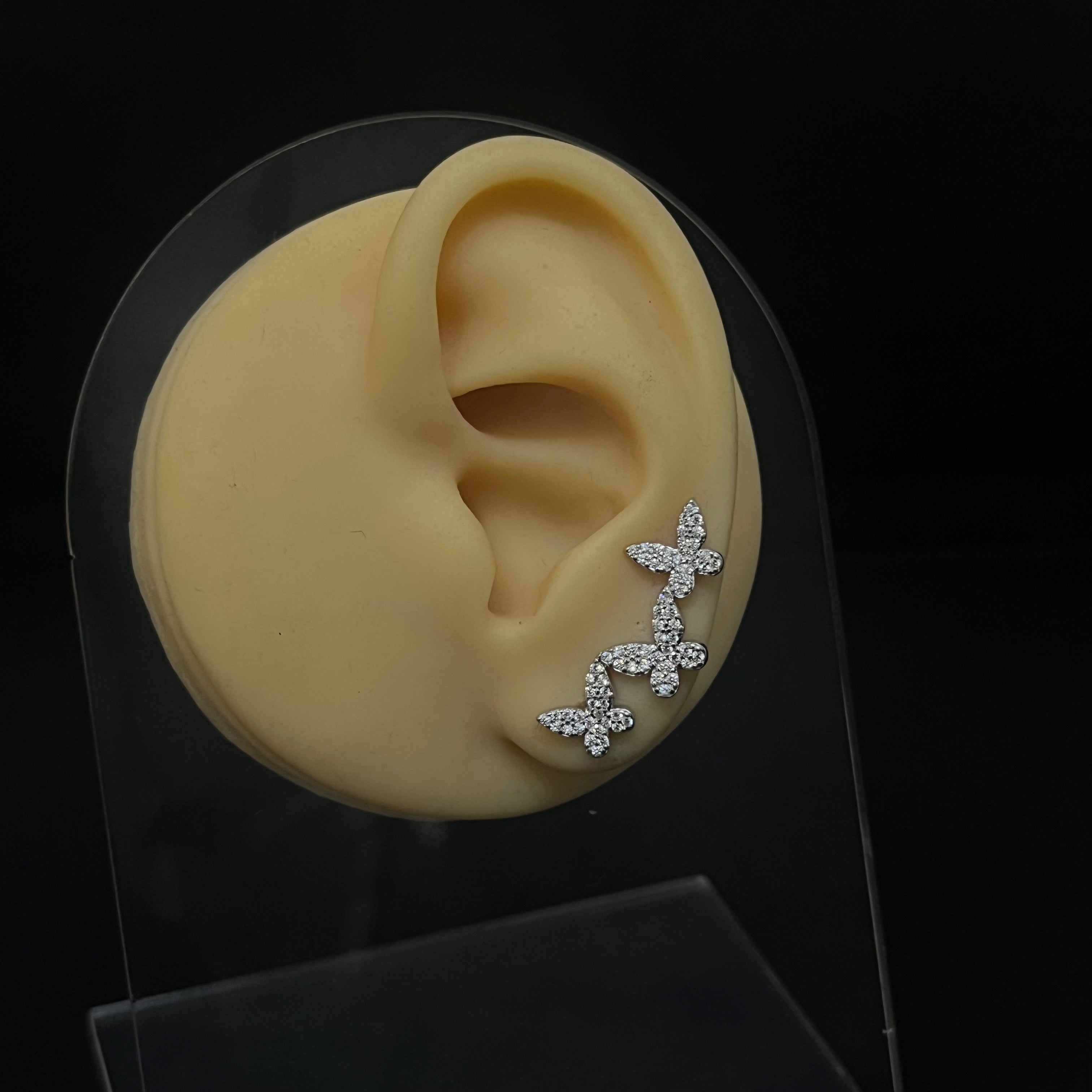 Silver Ear Cuff Butterfly