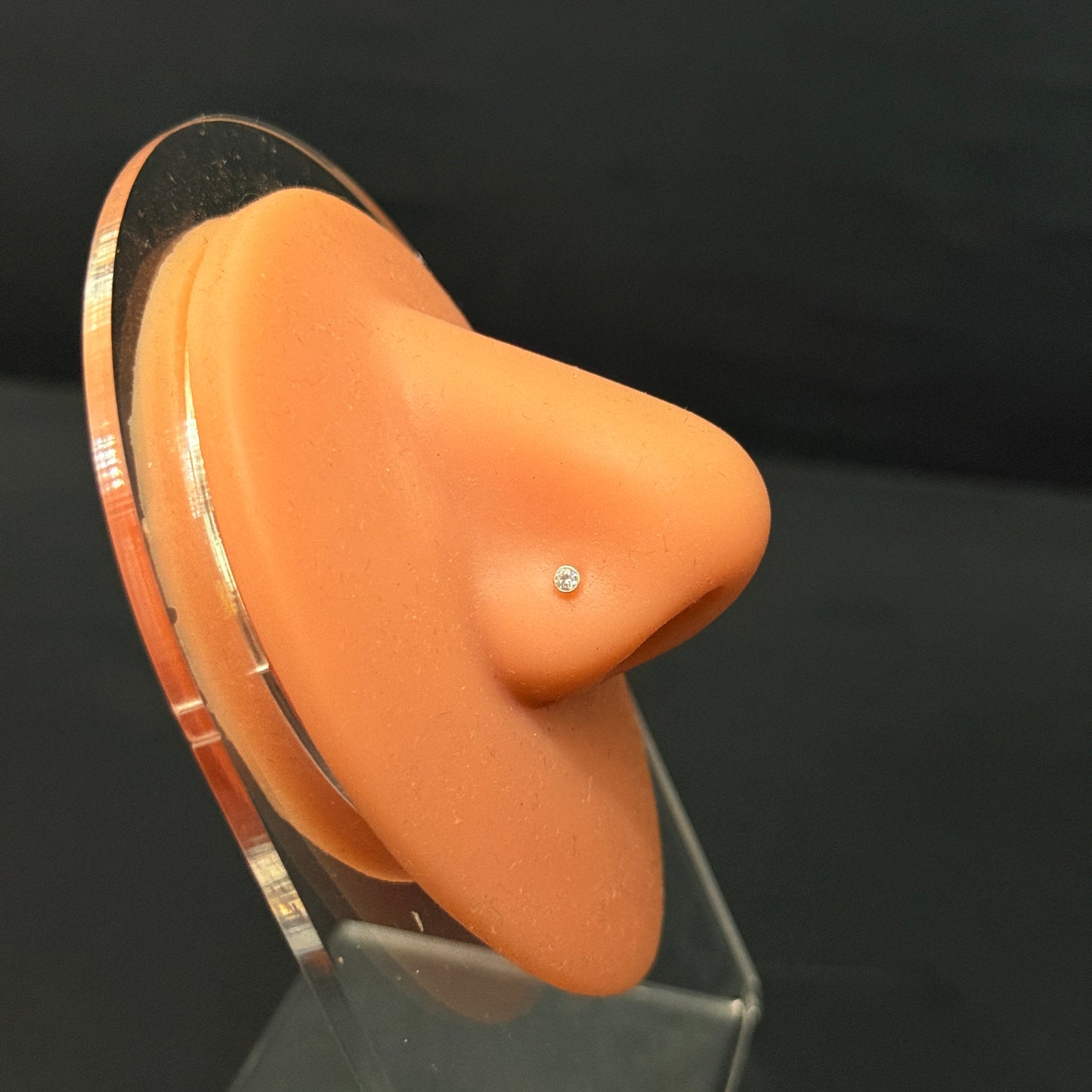 Silver American diamond White Stone Nosepin