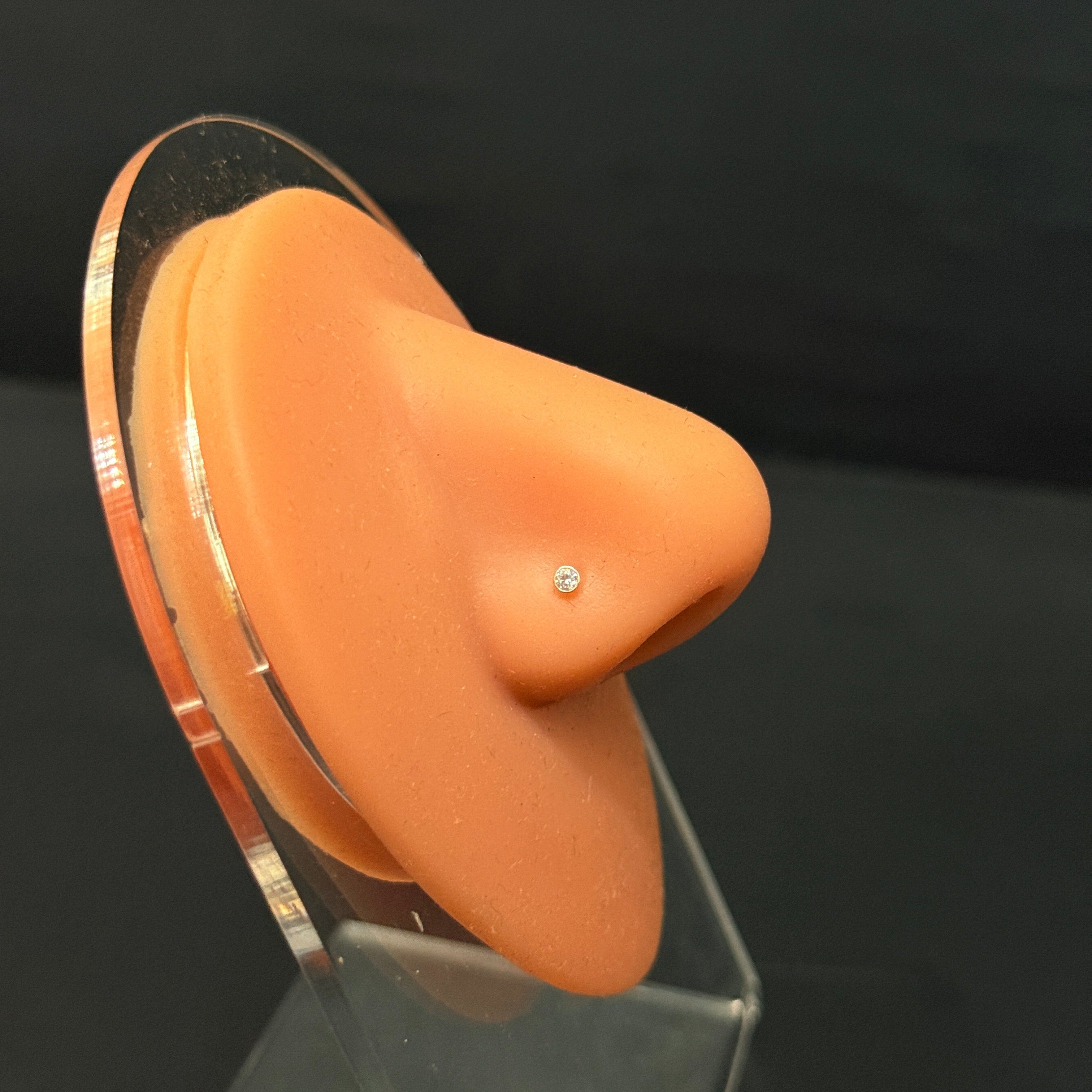 Silver American diamond White Stone Nosepin