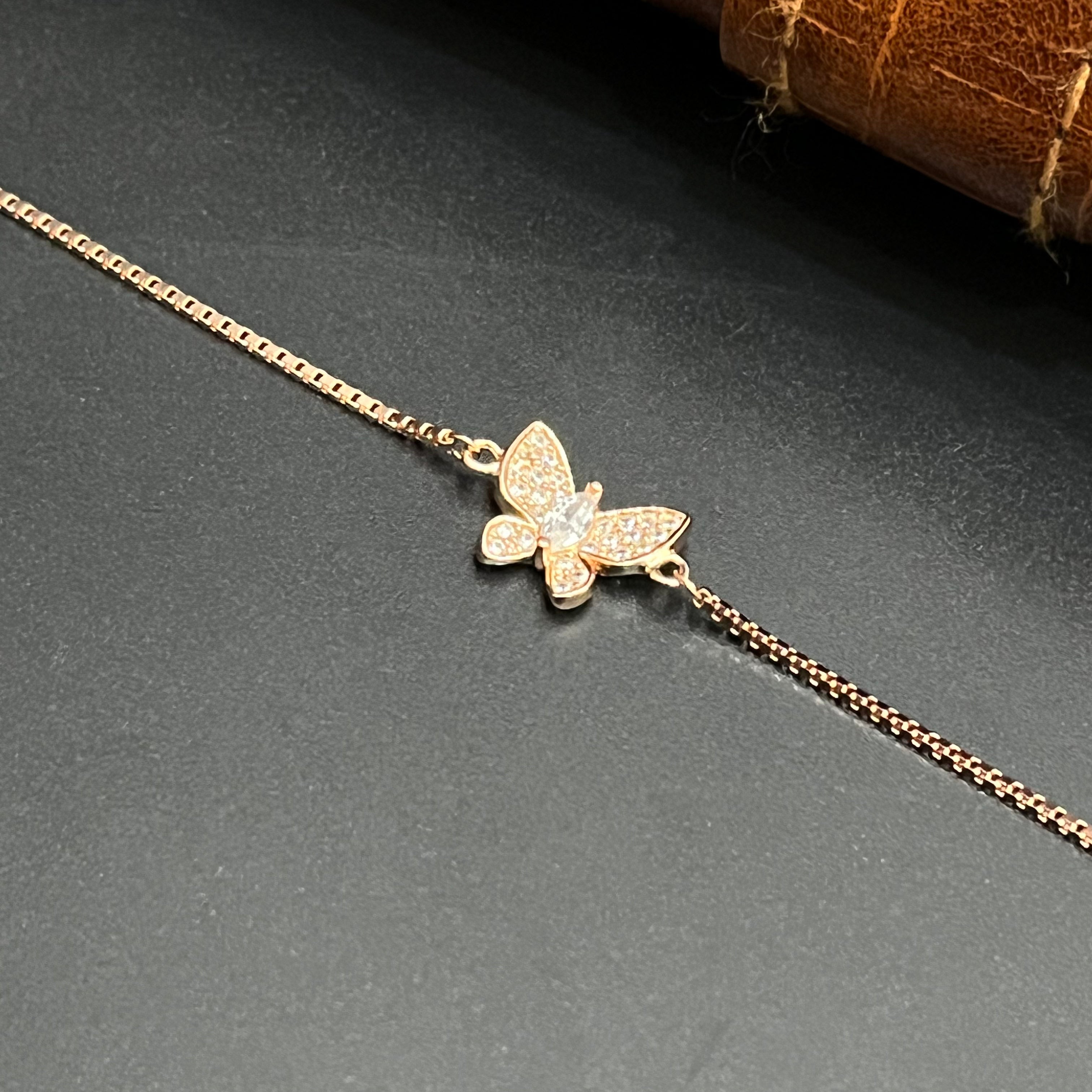 Silver Ladies Bracelet Beautiful Butterfly Edition Rose Gold 925