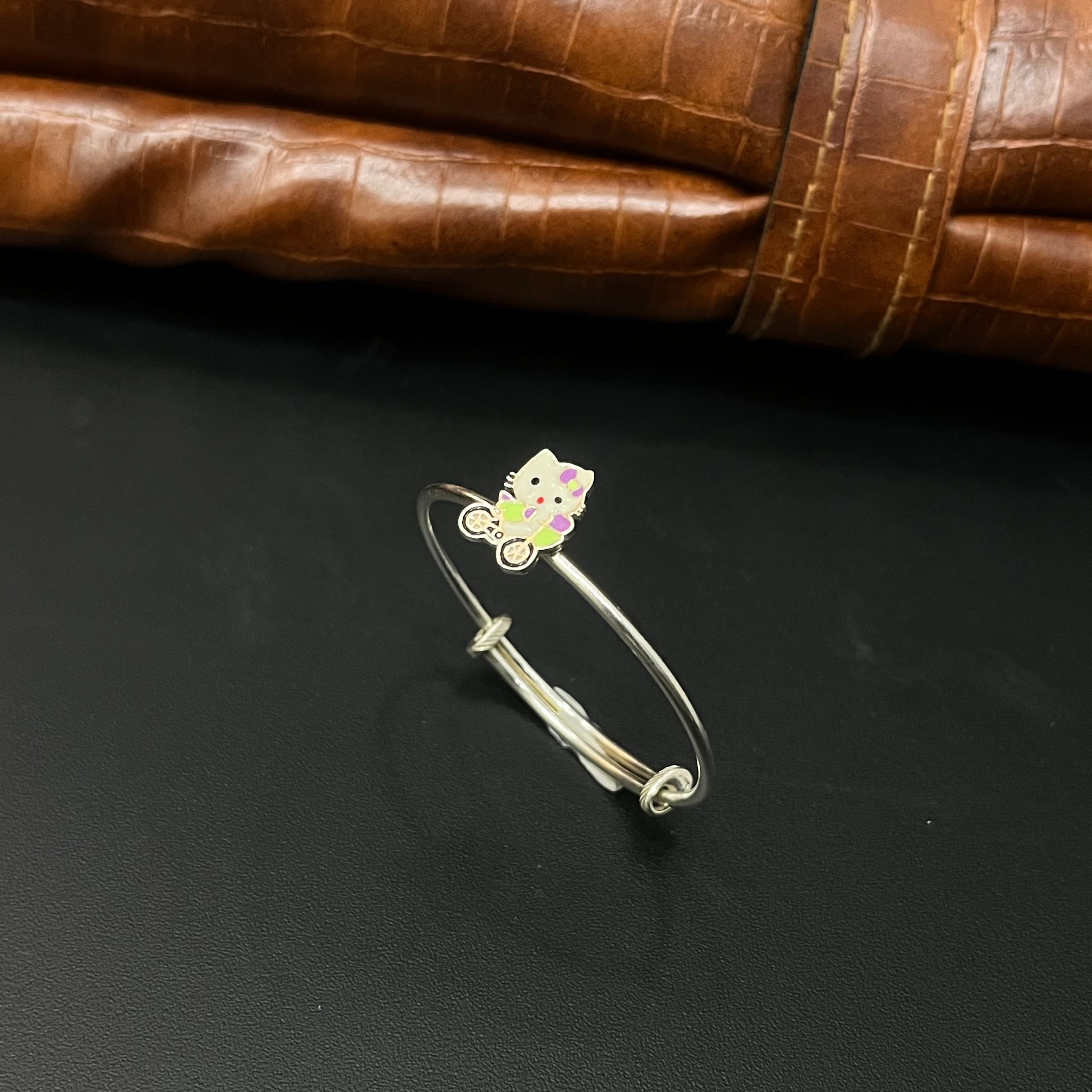 Silver Kids Kada Hello Kitty Pair