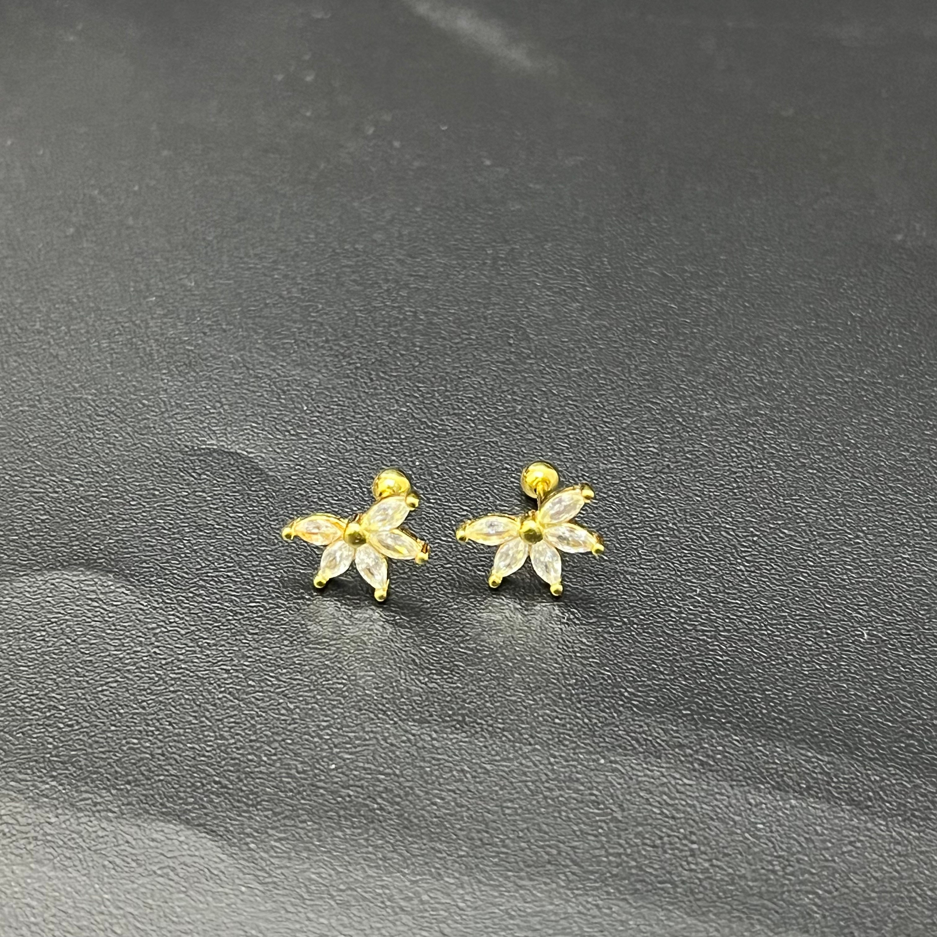 Silver Ladies Second Stud Flower G 925