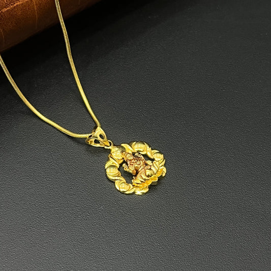 Silver Lakshmi Pendant Gold Finished