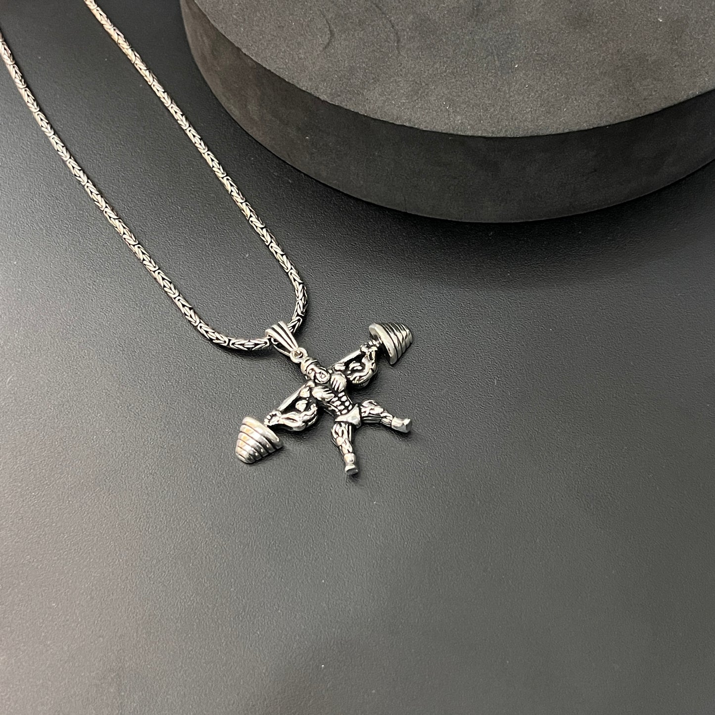 Silver Pendant Weight Lifting  Body Builder