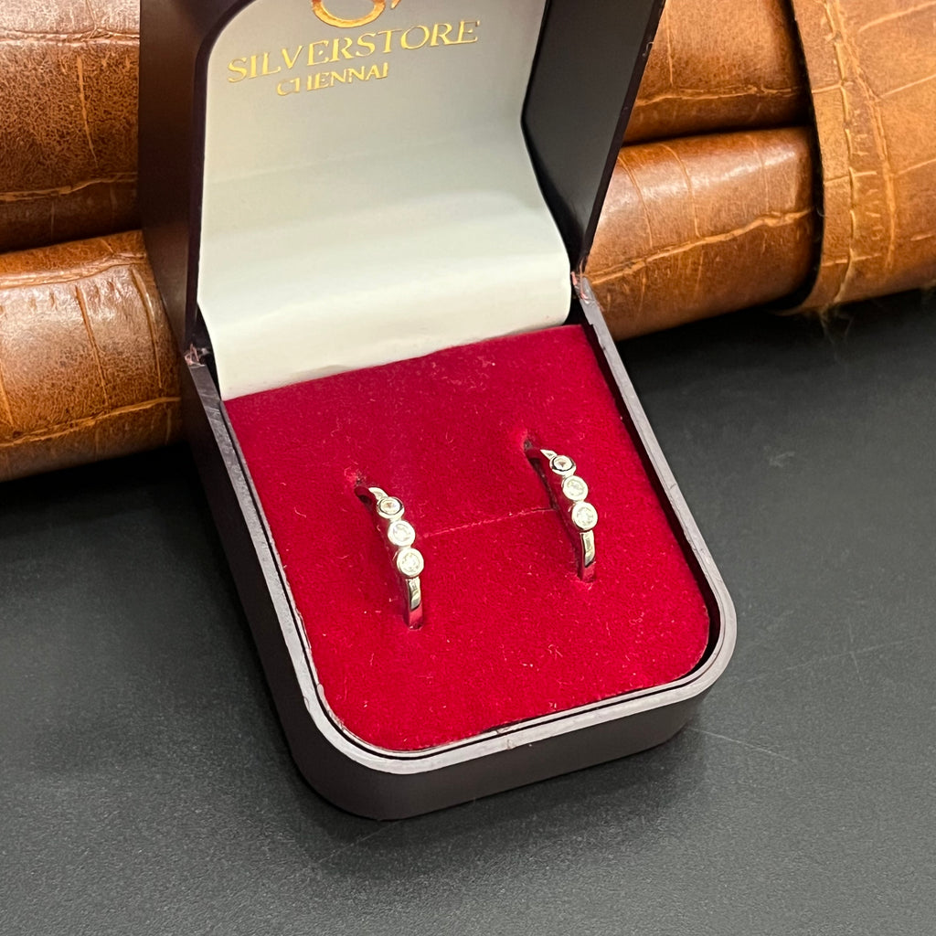 Silver Ladies Toe Ring 3 Stones 925