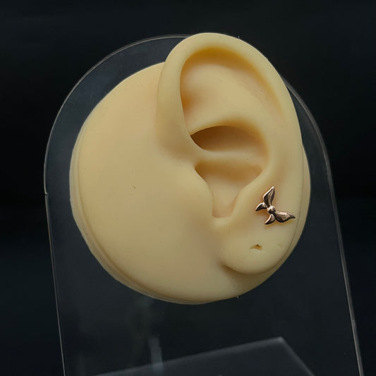 Silver Second Studs Butterfly Rosegold