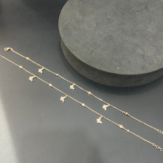 Ladies Anklet Butterfly Charms AD