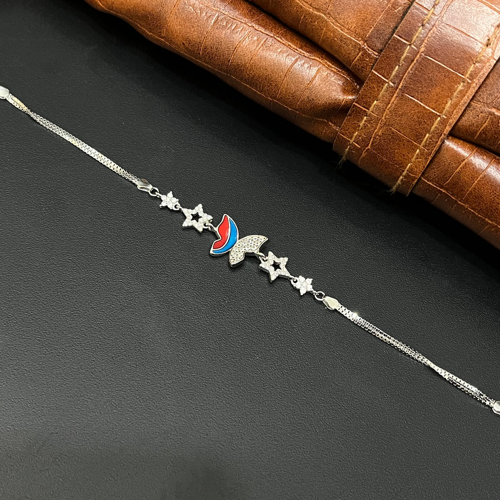 Silver Ladies Bracelet Epoxy Butterfly 925 E06