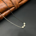 Silver Ladies Chain Black beads Pearl