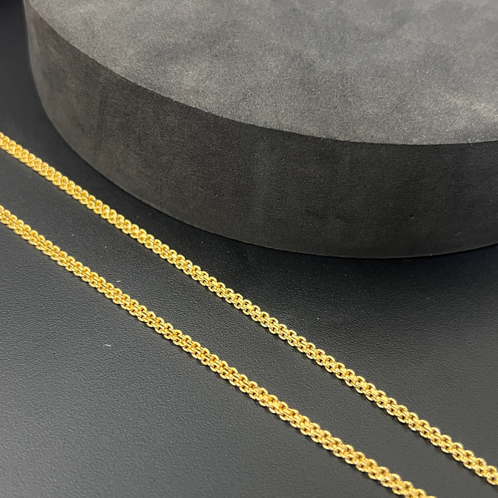 Silver Mens Chain Premium Double Twist Gold Finish 925