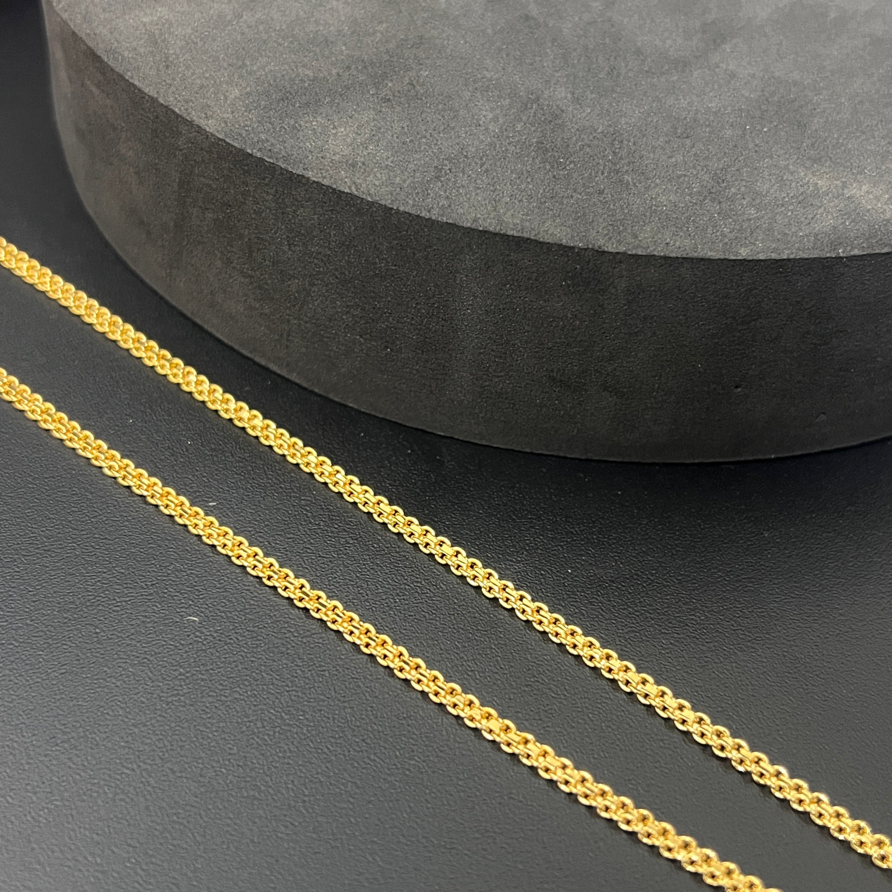 Silver Mens Chain Premium Double Twist Gold Finish 925