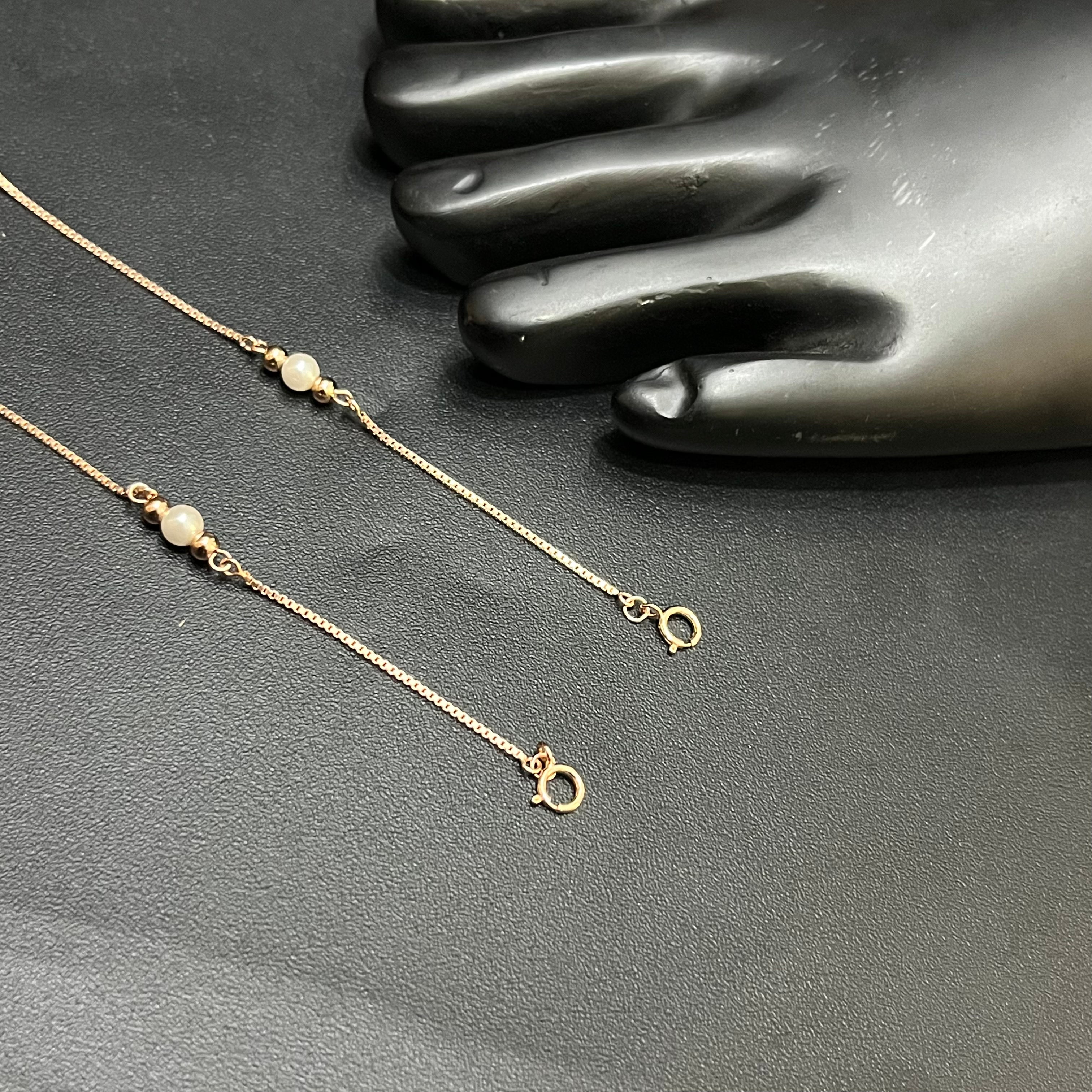 Silver Ladies Anklet White Ball Rose Gold 925