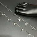 Silver Ladies Anklet Petal Leaf And Drop 925